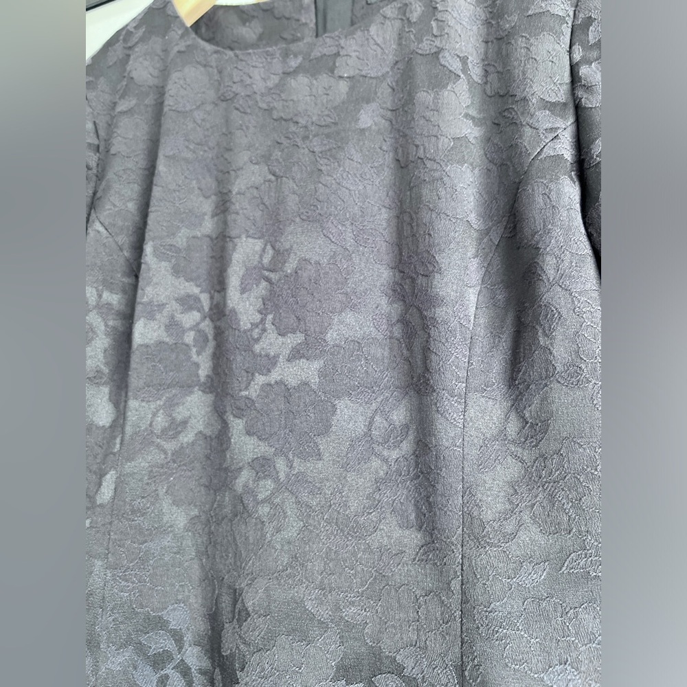 Pink Tartan Black Floral Midi Dress Formal Cocktail Wedding Guest Size 4 - Picture 3 of 9